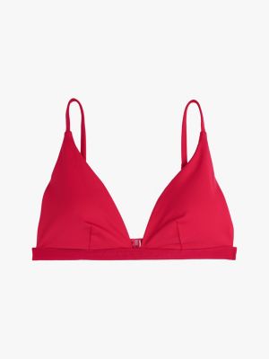 rosa triangel-bikinioberteil mit logo für damen - tommy hilfiger