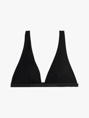 parte superior de bikini con escote negro de mujeres tommy hilfiger