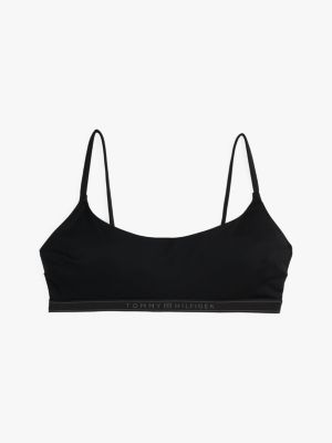 schwarz bikini-bralette mit gleichfarbigem logo für damen - tommy hilfiger