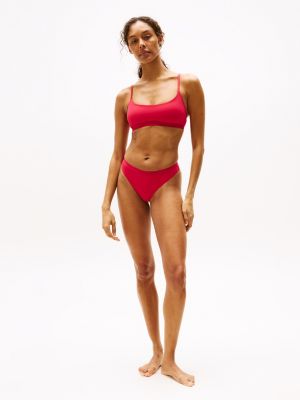 rosa bikini-bralette mit gleichfarbigem logo für damen - tommy hilfiger