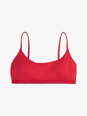 pink tonal logo bralette bikini top for women tommy hilfiger