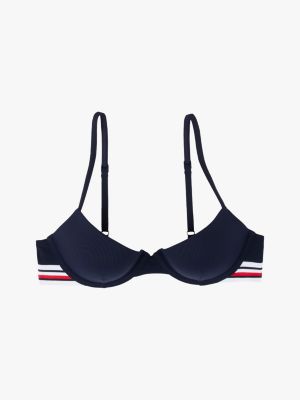 schwarz global stripe push-up-bikinioberteil für damen - tommy hilfiger