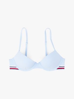 blue global stripe push-up bikini top for women tommy hilfiger