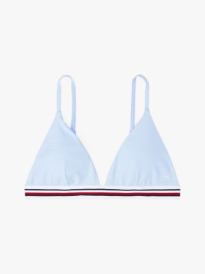 blau global stripe triangel-bikinioberteil für damen - tommy hilfiger