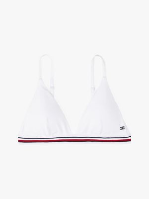 biały góra od bikini z trójkątnymi miseczkami dla kobiety - tommy hilfiger