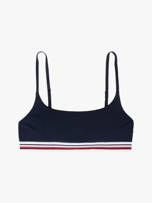 blue global stripe bralette bikini top for women tommy hilfiger