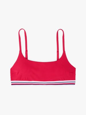 red global stripe bralette bikini top for women tommy hilfiger