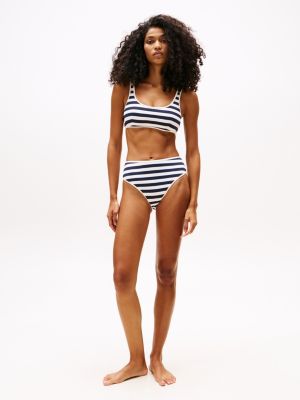 meerdere kleuren getextureerde balconette-bikinitop voor dames - tommy hilfiger