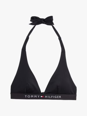 czarny góra od bikini original z wiązaniem na szyi dla kobiety - tommy hilfiger