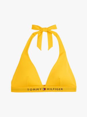 yellow original halterneck bikini top for women tommy hilfiger