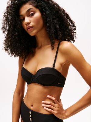 black padded underwired balconette bikini top for women tommy hilfiger