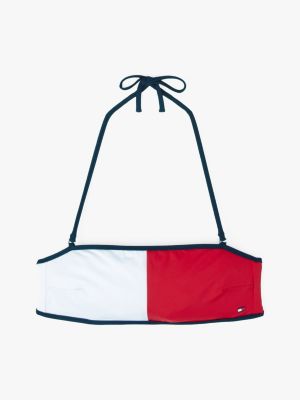 kolorowy bikini typu bandeau z flagą hilfiger dla kobiety - tommy hilfiger