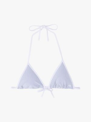 grau geripptes triangel-bikinioberteil für damen - tommy hilfiger