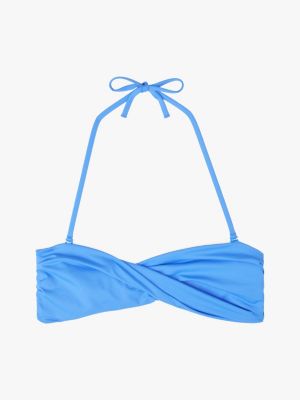 blau bandeau-bikinioberteil mit twist-detail für damen - tommy hilfiger