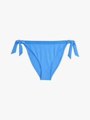 blau bikinihose mit gleichfarbigem logo für damen - tommy hilfiger