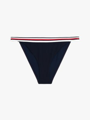 schwarz global stripe cheeky fit bikinihose für damen - tommy hilfiger