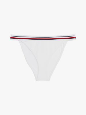 weiß global stripe cheeky fit bikinihose für damen - tommy hilfiger