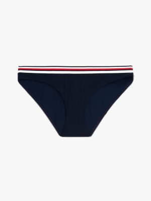 niebieski dół od bikini classic z sygnowanymi paskami dla kobiety - tommy hilfiger