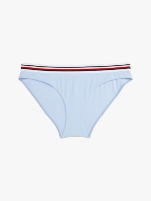 blau global stripe klassische bikinihose für damen - tommy hilfiger