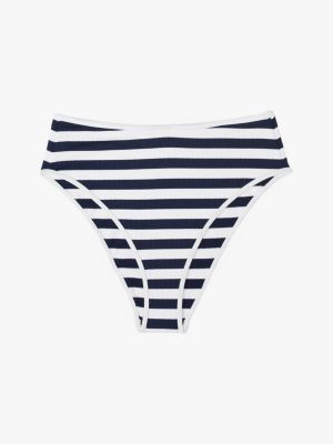 slip bikini a vita alta con texture a coste multicolore da donne tommy hilfiger