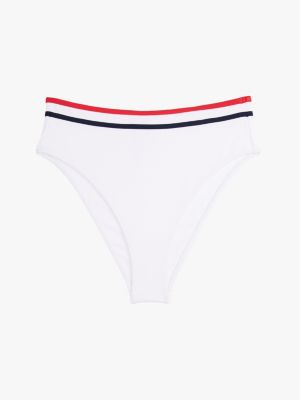 bas de bikini cheeky global stripe texturé blanc pour femmes tommy hilfiger