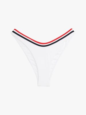 bas de bikini cheeky global stripe texturé blanc pour femmes tommy hilfiger