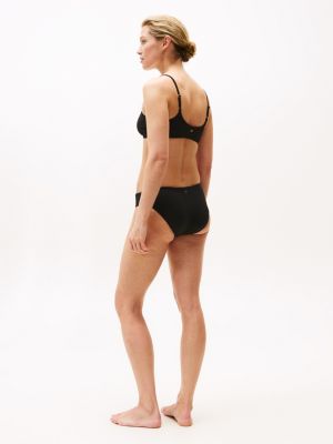 black button detail textured classic bikini bottoms for women tommy hilfiger