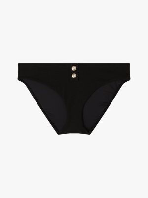 black button detail textured classic bikini bottoms for women tommy hilfiger