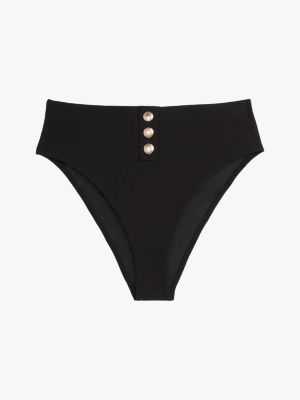 black textured high rise cheeky bikini bottoms for women tommy hilfiger