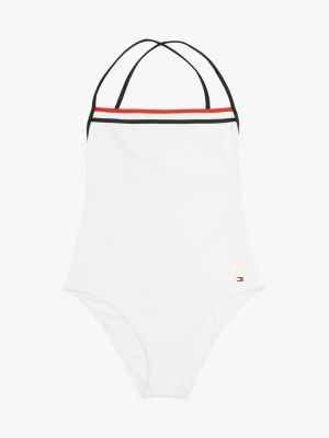 costume intero global stripe bianco da donne tommy hilfiger