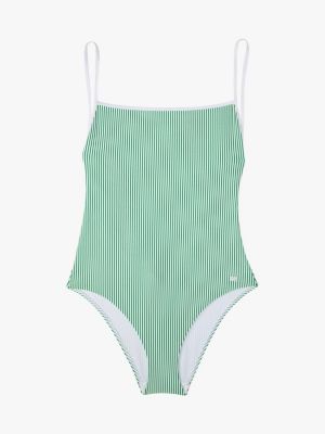 multi ribbed texture scoop back swimsuit for women tommy hilfiger