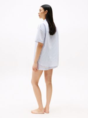 multi textured seersucker short sleeve shirt for women tommy hilfiger