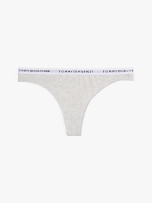 grey repeat logo waistband thong for women tommy hilfiger