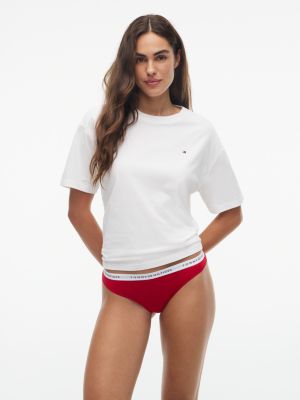 red repeat logo waistband thong for women tommy hilfiger