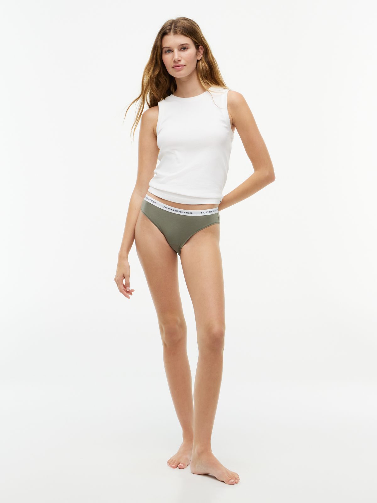 Logo Waistband Briefs — Green