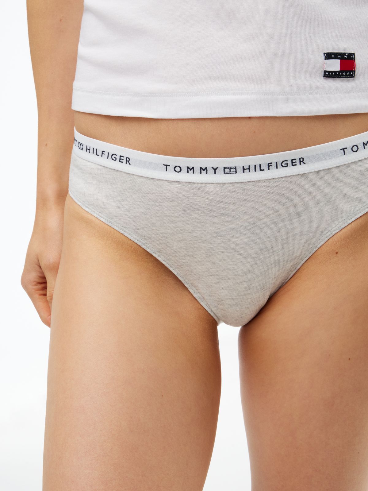 Logo Waistband Briefs — Grey