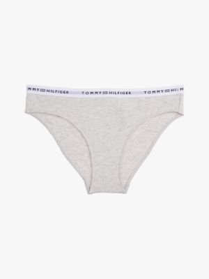 grau slip mit logomuster am taillenbund für damen - tommy hilfiger