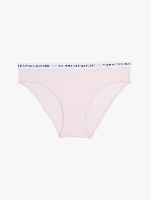 rosa slip mit logomuster am taillenbund für damen - tommy hilfiger