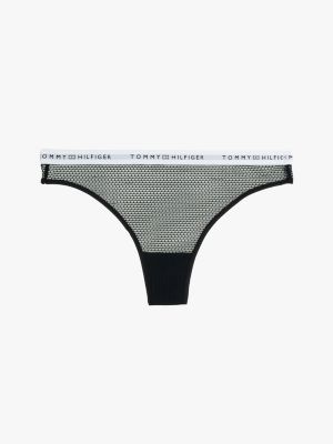 blue waistband logo lace thong for women tommy hilfiger