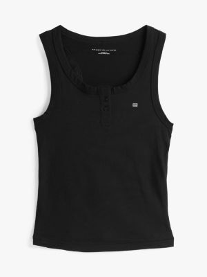 schwarz pyjama mit racerback und logo für damen - tommy hilfiger