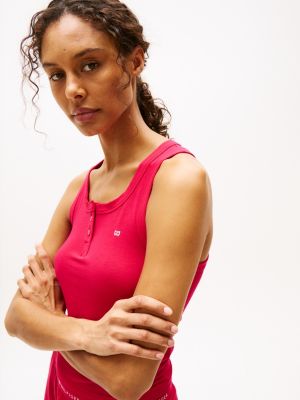 rosa pyjama mit racerback und logo für damen - tommy hilfiger