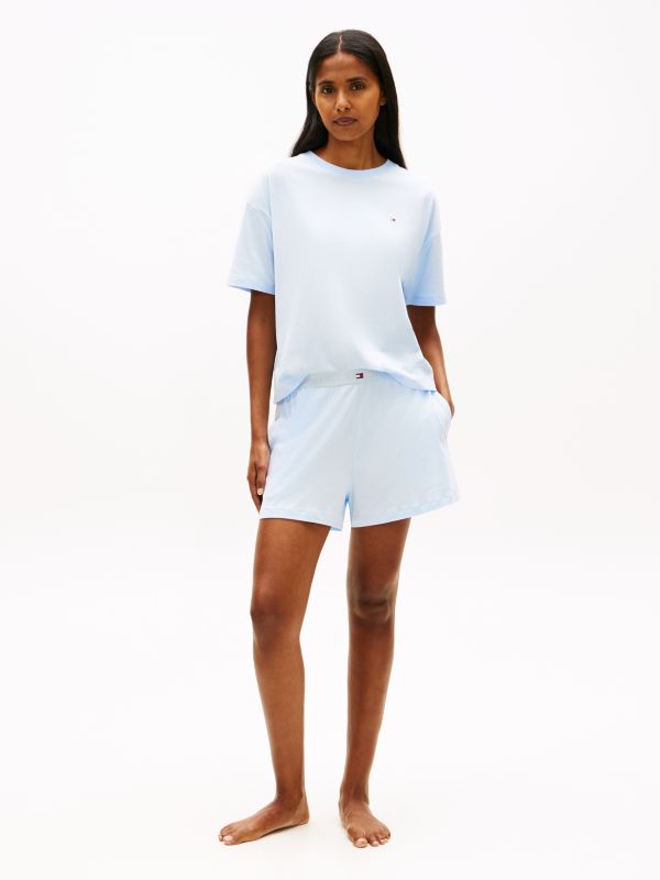 Essential Relaxed Jersey Shorts Pyjama Set — Blue