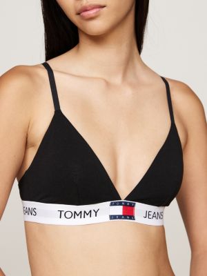 bralette heritage a triangolo imbottita nero da donne tommy jeans