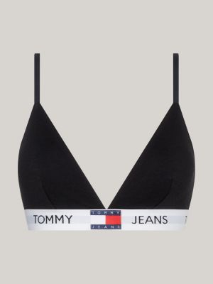 bralette heritage a triangolo imbottita nero da donne tommy jeans