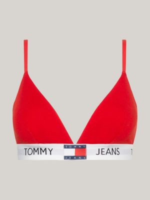 bralette heritage a triangolo imbottita rosso da donne tommy jeans