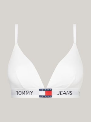 wit heritage triangel-bralette met vulling voor dames - tommy jeans