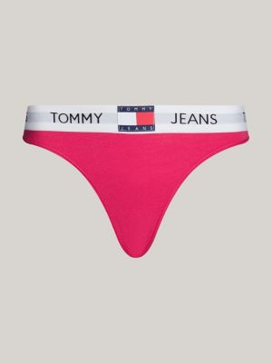 perizoma heritage con logo ripetuto in vita rosa da donne tommy jeans