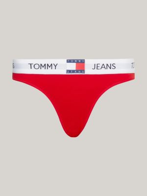 perizoma heritage con logo ripetuto in vita rosso da donne tommy jeans