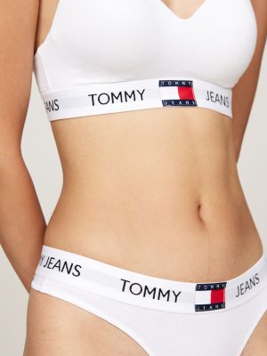 perizoma heritage con logo ripetuto in vita bianco da donne tommy jeans