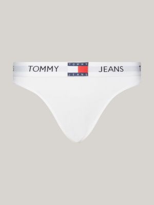 perizoma heritage con logo ripetuto in vita bianco da donne tommy jeans